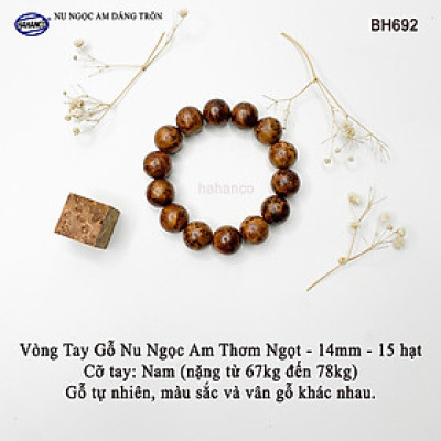 Vòng Gỗ Nu Ngọc Am Để Mộc Dáng Tròn Vân Vip Mùi Thơm Ngọt Ngào - BH692
