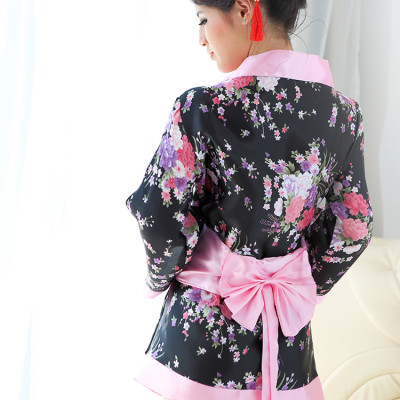 Áo choàng ngủ lụa satin phong cách kimono sexy
