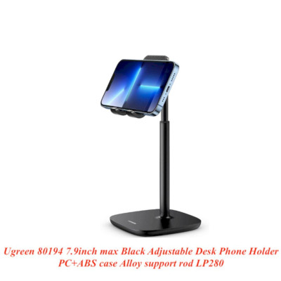 Ugreen UG80194LP280TK 7.9inch Màu Đen Giá đỡ điện thoại bàn có thể điều chỉnh , Vỏ ABS Thanh đỡ bằng hợp kim - HÀNG CHÍNH HÃNG
