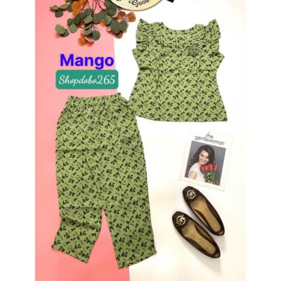 Đồ bộ nữ,đồ ngủ mặc nhà lửng 9 tấc vải lụa mango cao cấp BL 16 họa tiết siêu cưng size 47-60kg.