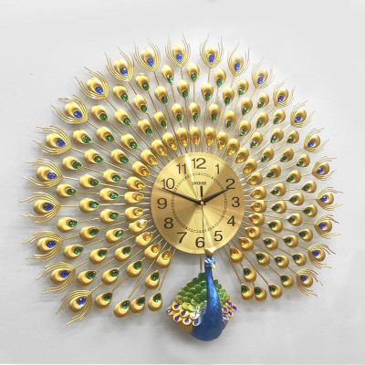 Đồng Hồ Treo Tường Con Chim Công Kim Trôi A25 Nghệ Thuật Cao Cấp Shouse hiện đại 3D kích cỡ lớn đẹp treo phòng khách