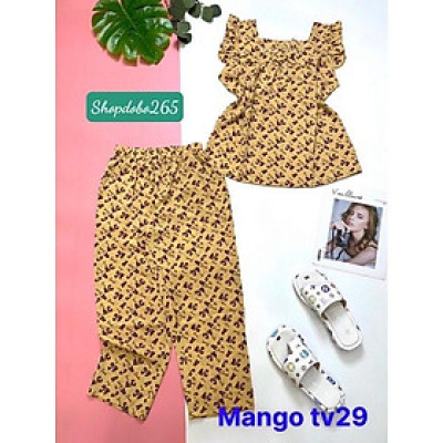 Đồ bộ nữ,đồ ngủ mặc nhà lửng 9 tấc vải lụa mango cao cấp BL 21 họa tiết dễ thương size 47-60kg.