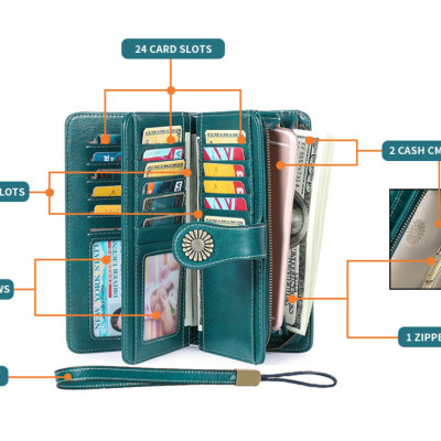 Ví Da Bò Cầm Tay Dáng Dài Thời Trang cao cấp Cho Nữ phong cách mới