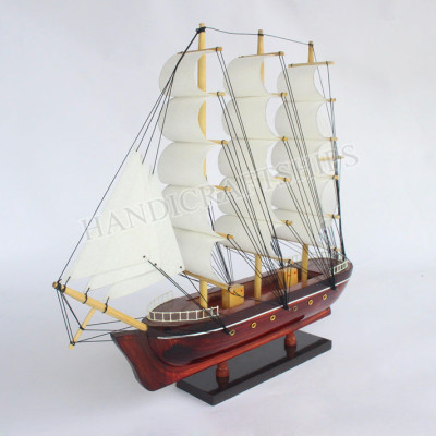 (Sẵn sàng trưng bày) Mô hình thuyền handmade trang trí nhà cửa (30cm - trắng) có hỗ trơ ship