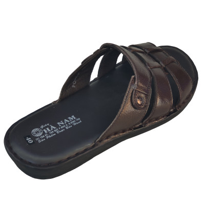 Dép Nam Quai Ngang HÀ NAM Da Bò Thật Cao Cấp DNA2118