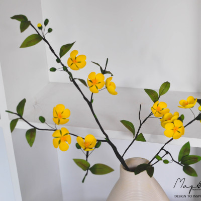 Hoa giấy handmade trang trí Tết, Cành Hoa Mai handmade , Maypaperflower - hoa giấy nghệ thuật, hoa cắm bình, decor nhà ở