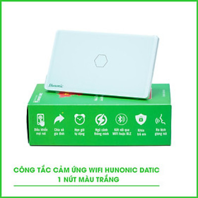 Hàng Chính Hãng - Công Tắc Cảm Ứng Thông Minh Hunonic Datic All New – Điều khiển từ xa bằng điện thoại - Công nghệ 4.0