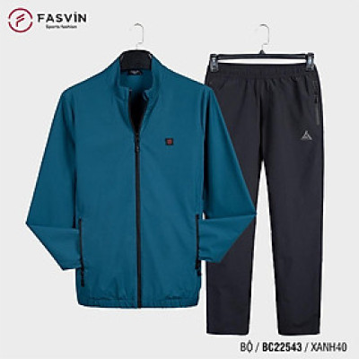 Bộ quần áo gió nam 1 lớp FASVIN BC22543.HN vải thể thao cao cấp hàng chính hãng