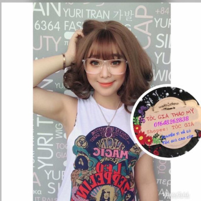 Nguyên đầu tóc giả cao cấp️ tóc víc xoăn - Tặng lưới chùm tóc