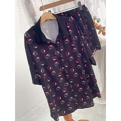 Bộ Đồ Ngủ Hello Kitty Xinh Xắn Lụa Quảng Châu Cao Cấp