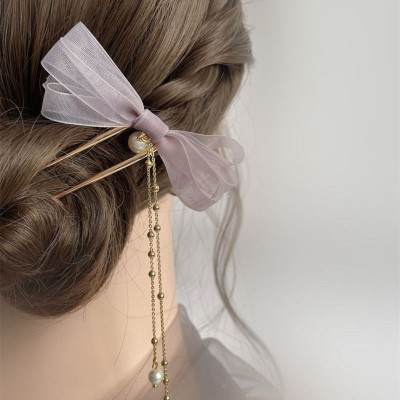 Trâm cài tóc chữ U nơ cài tóc phụ kiện tóc cho nàng nữ tính