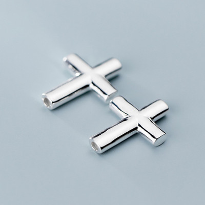 Charm bạc thánh giá xỏ ngang kiểu 3 - Ngọc Quý Gemstones