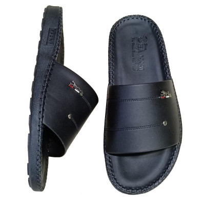 Dép Nam Da Bò HA NAM Đế Siêu Nhẹ Khâu Chỉ Toàn Bộ DNA2209