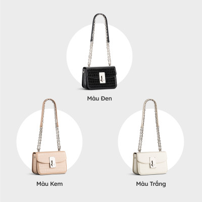 Túi Yuumy ( Thời trang nữ phối khóa trang trí size 18 - Túi đeo chéo da Verein YN186 )