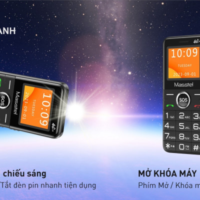 Điện thoại Masstel Fami 8 4G(LTE) Gọi HD call , Bàn phím chữ số lớn,Loa to - Hàng chính hãng