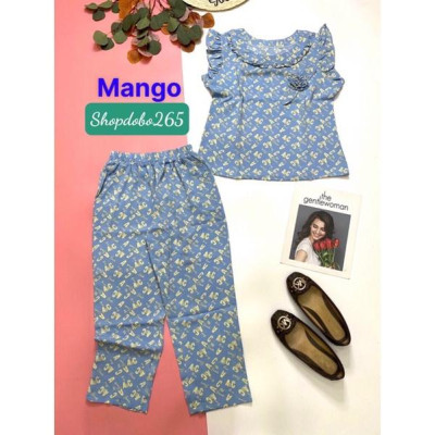 Đồ bộ nữ,đồ ngủ mặc nhà lửng 9 tấc vải lụa mango cao cấp BL 16 họa tiết siêu cưng size 47-60kg.