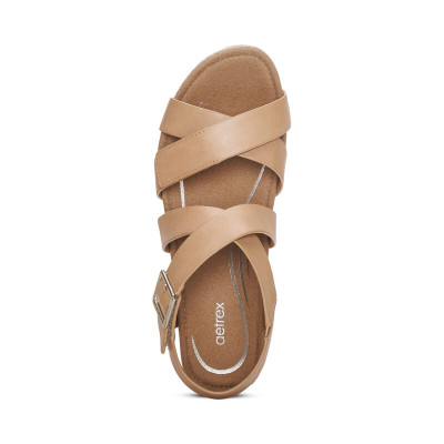Sandal cao gót sức khỏe nữ Aetrex Anna Sand - Giày đế xuồng gót cao 8p, đệm nâng vòm, mềm nhẹ