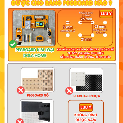 Bảng lỗ Pegboard decor gaming Dola Home để bàn phím, tay cầm chơi game, mô hình anime, setup bàn làm việc gọn gàng phong cách chất - Hàng Việt Nam chính hãng chất lượng cao