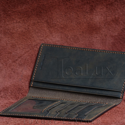 Ví Dài Mini Da Sáp Handmade Lealux Mini Long Wallet