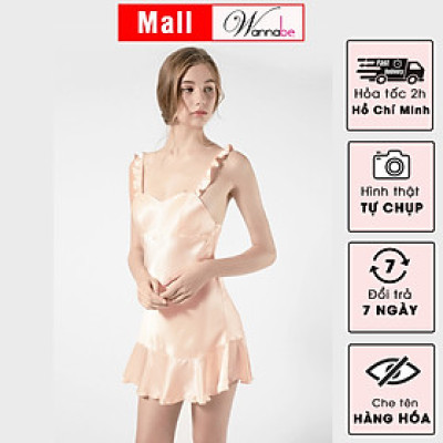 Đầm ngủ phi lụa cao cấp Wannabe DN604 Cúp Bướm Cánh Tiên Nhẹ Nhàng Nữ Tính