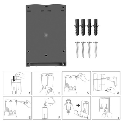 Hộp đựng dầu gội treo tường 2 ngăn bằng chất liệu ABS