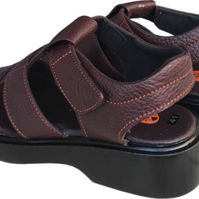 Giày sandal nam Trường Hải da bò thật mềm mại màu nâu đế PU nhẹ nhàng không trơn hình ảnh thật SD0474