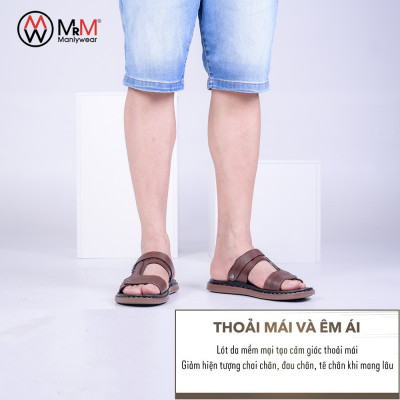 Dép Sandal Nam Da Bò - DK02 Đế Khâu Đúc Nguyên Khối, Đường May Chắc Chắn, Đế Massage Mềm Mại Êm Chân