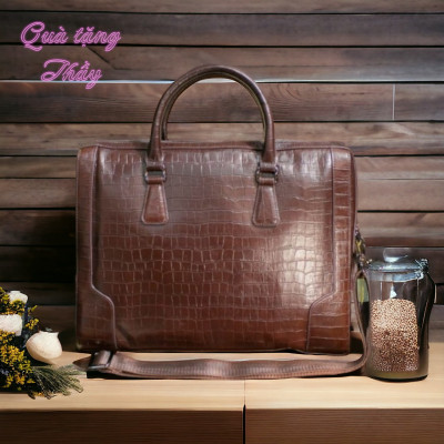 Quà Tặng Đồ Da ONEDA- OND122 , Cặp Da Công Sở - Hàng Chính Hãng