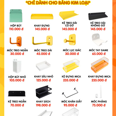 Bảng lỗ Pegboard Dola Home kim loại cao cấp treo tường. Bảng treo trang trí decor nhà cửa, góc làm việc