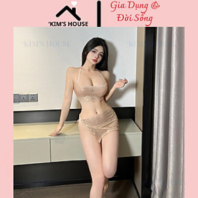 Set Váy Ngủ Sexy Đẹp Quyến Rũ Và Gợi Cảm,Set Đồ Ngủ Gợi Cảm, Set Áo Liền Quần Co Dãn Sexy, Váy Ngủ Có Mút Ngực Gợi Cảm C