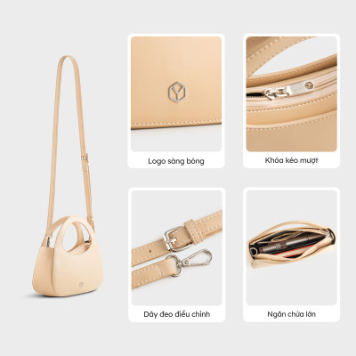 Túi Yuumy ( Thời trang nữ dáng bầu size 23 - Túi đeo chéo da Smooth YN251 )