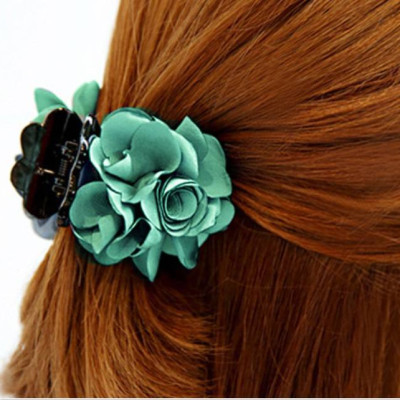 Kẹp tóc càng cua ba răng hoa hồng vải - Combo 3 sp