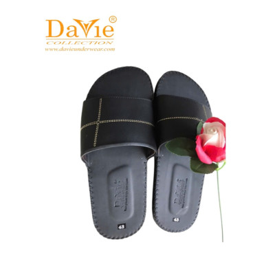 Dép Quai Ngang Nam Thương Hiệu Davie Dvsd03 Chất Liệu Da, Đế Cao Su Bền Đẹp Chất Lượng Cao