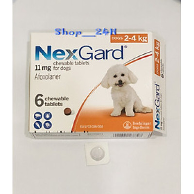 Viên nhai Nexgard trị ve rận, bọ chét cho chó (1 viên) - 2-4kg