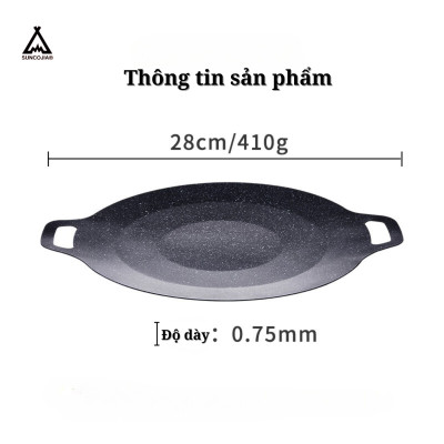 Chảo Nướng, Chảo Chống Dính, Chảo cắm trại ngoài trời, chảo nướng Hàn Quốc không khói size 28cm