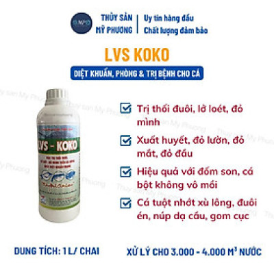Sát khuẩn nước cá lở loét thối đôi đen mang đốm đỏ trắng tuột nhớt gan thận mủ Koko Lvs tôm thẻ cá lươn ếch ốc ba ba