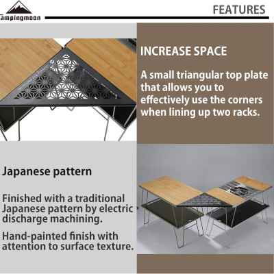 Mặt tam giác nhôm Campingmoon T-2306C dùng cho kệ Campingmoon T230