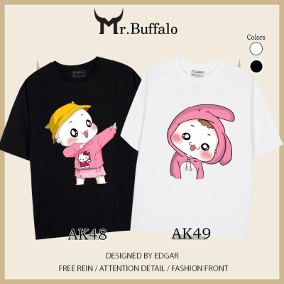Áo đôi tay lỡ unisex Quỳnh Aka cute củ cải AK48-AK49 Mr.Buffalo