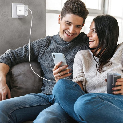 Ugreen UG70263CD199TK 36W bộ sạc 2 cổng PD USB type C chân cắm US dẹp xếp được màu trắng - HÀNG CHÍNH HÃNG