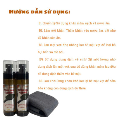 Bình xịt vệ sinh mặt vợt Pickleball TẶNG KÈM 1 KHĂN LAU