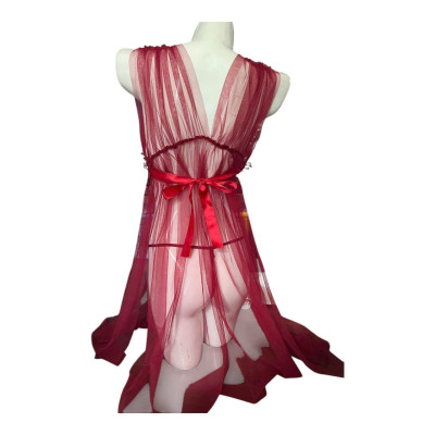 Váy Ngủ Ren Công Chúa Thêu Hoa Cột Eo Xuyên Thấu Gợi Cảm