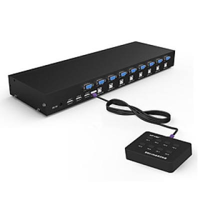 Bộ Switch KVM 8 PORT KVM VGA USB 1-8 MT-VIKI - 8 Máy Tính Ra 1 Màn Hình - Hàng Chính Hãng