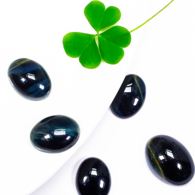 Mặt dây chuyền, mặt nhẫn oval đá mắt hổ xanh đen mệnh thủy , mộc - Ngọc Quý Gemstones