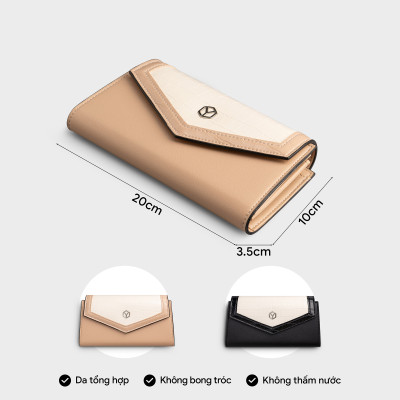 Ví Yuumy ( Thời trang nữ dáng dài kèm dây đeo chéo - Ví da Seasand YV104 )