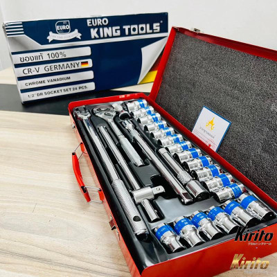 Bộ tuýp khẩu hãng 24 chi tiết hệ 1/2 inch phân phối Kirito chuyên để sửa xe máy, ô tô, máy móc