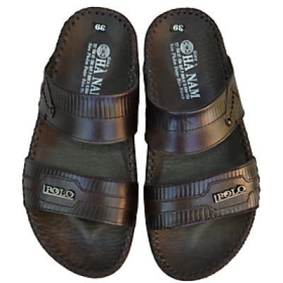 Dép Nam Quai Ngang HÀ NAM Da Bò Thật Cao Cấp DNA2080