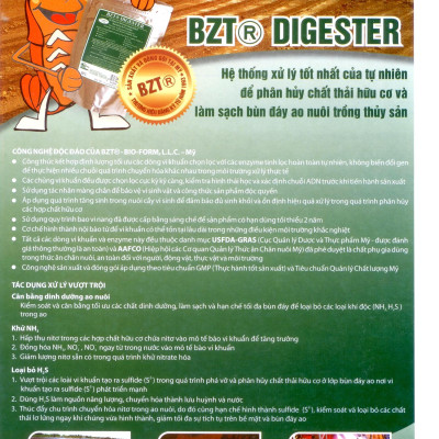 BZT DIGESTER xử lý đáy ao