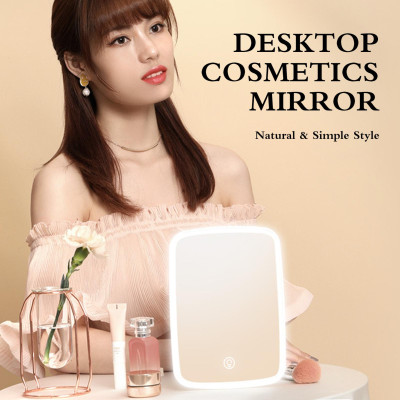 Gương Trang Điểm Để Bàn Có Đèn Led Cảm Ứng Có Thể Sạc Lại