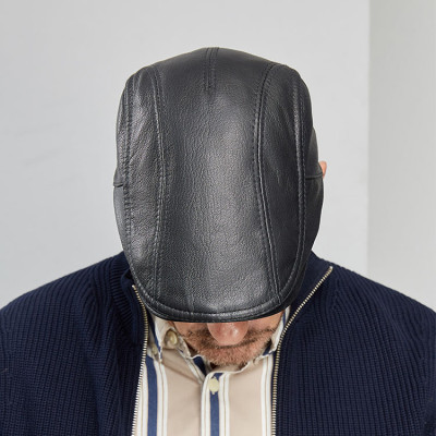 Mũ beret nam da dê BHY2025 Nón nồi nam, mũ bê rê da thật cao cấp. Có thể điều chỉnh độ rộng