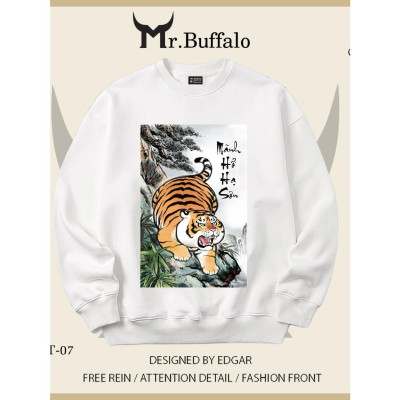Áo Sweater Long tranh Hổ đấu, Mã Đáo thành công Mr.Buffalo